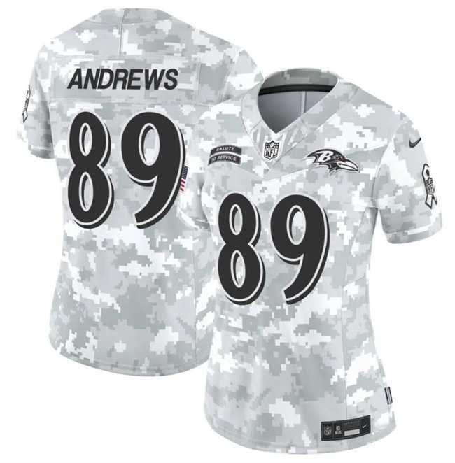 Womens Baltimore Ravens #89 Mark Andrews 2024 F.U.S.E Arctic Camo Salute To Service Limited Stitched Jersey Dzhi->baltimore ravens->NFL Jersey